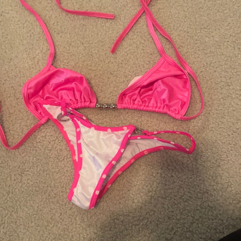 Neon pink bikini